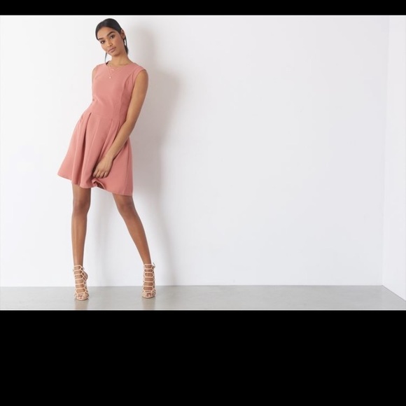 Blue Pleated fit & flare dress w zip back - Picture 13 of 13